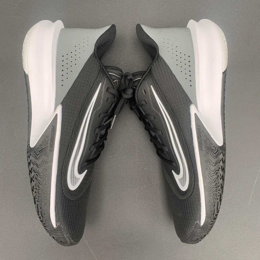 Nike Precision VII Basketball Shoes Black White Iron Grey FN4322-005 Mens 9 - Picture 4 of 8